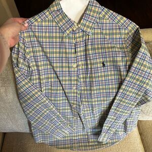 Ralph Lauren Yellow and Blue Plaid Button Down Shirt